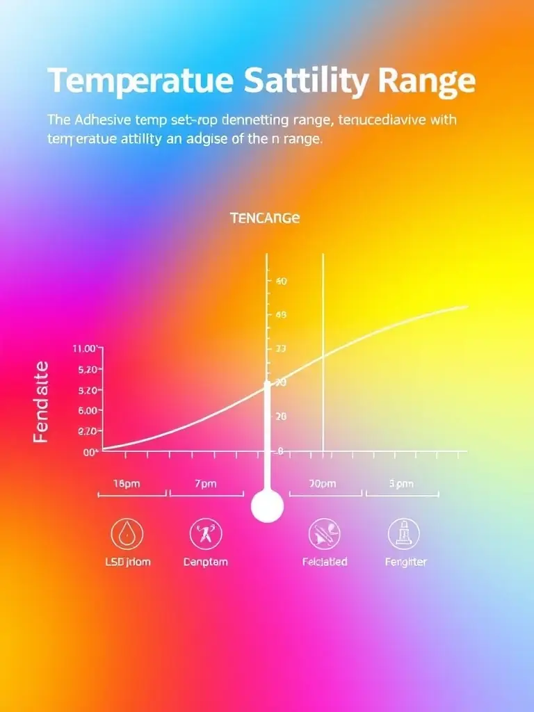 A diagram illustrating the temperature stability range of the adhesive, showing its performance under varying temperature conditions.